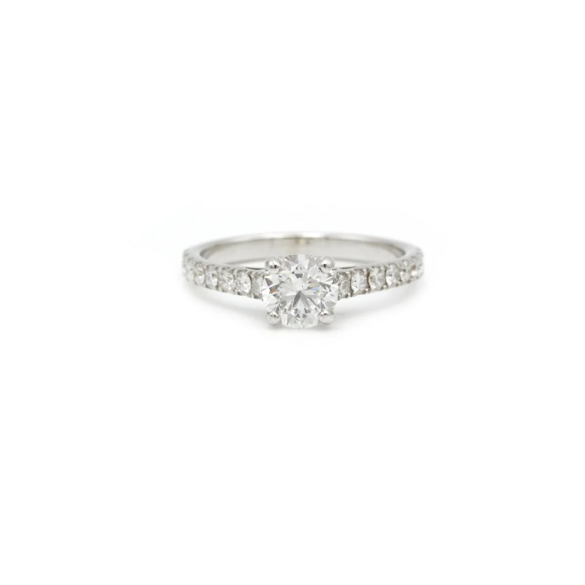 Solitaire accompagné - 0,96 carat F SI2