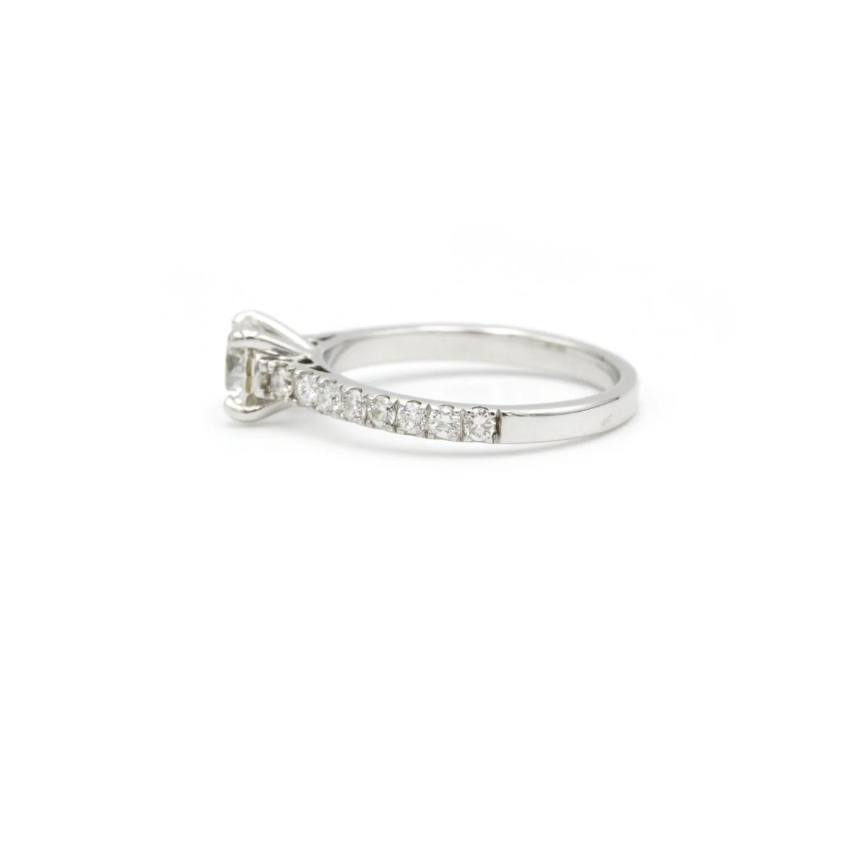 Solitaire accompagné - 0,96 carat F SI2 - Image 3