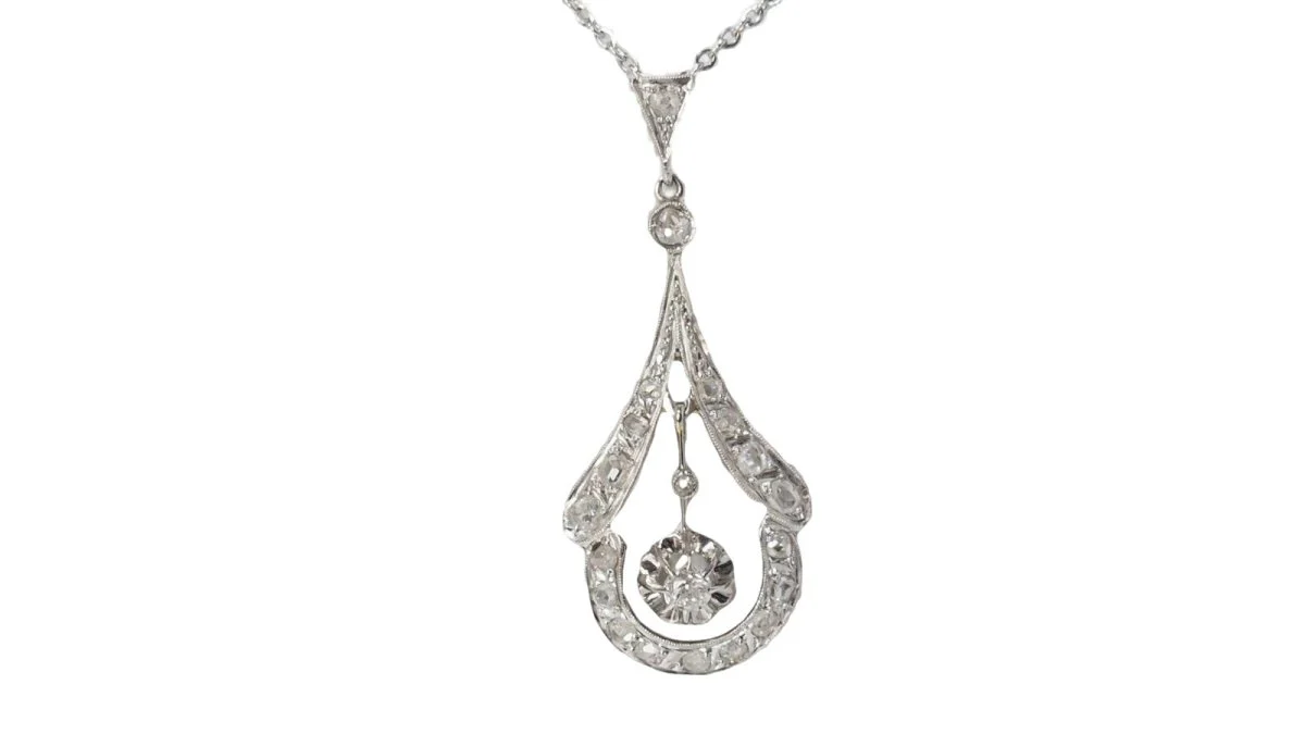 Collier des années 30 en or blanc, platine et diamants - Image 2
