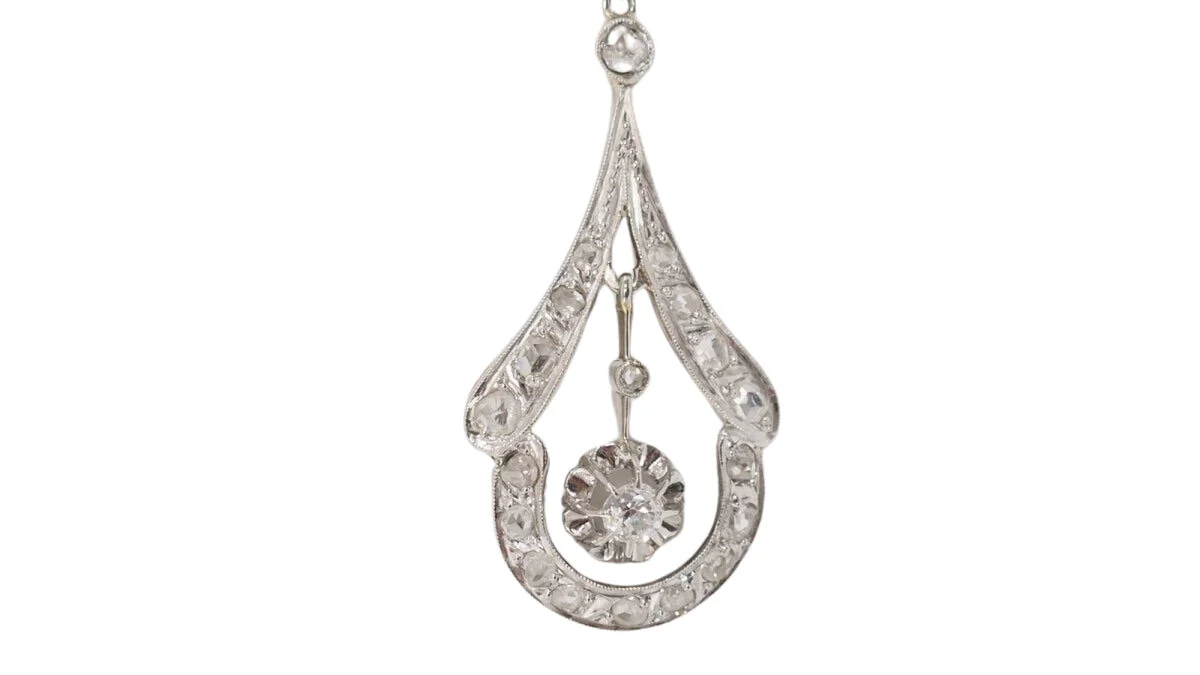 Collier des années 30 en or blanc, platine et diamants - Image 4