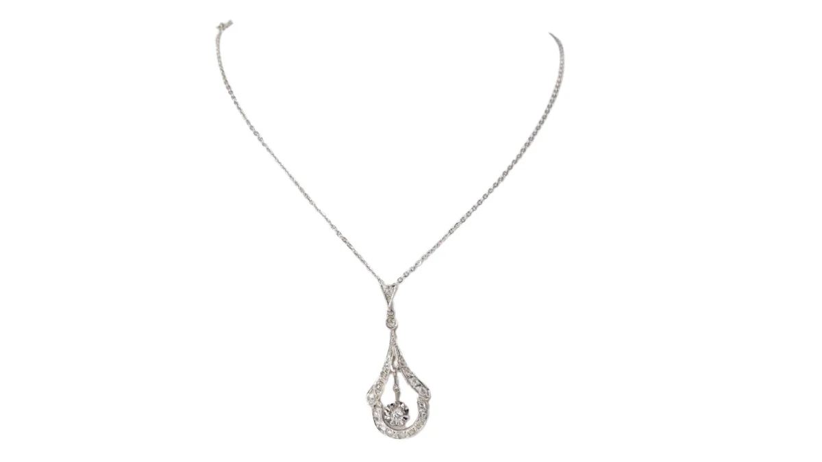 Collier des années 30 en or blanc, platine et diamants - Image 6
