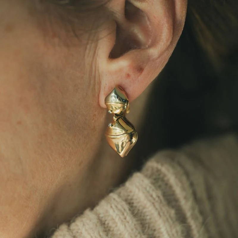 Boucles d'oreilles Clips BULGARI "Naturalia" en or jaune - Image 2
