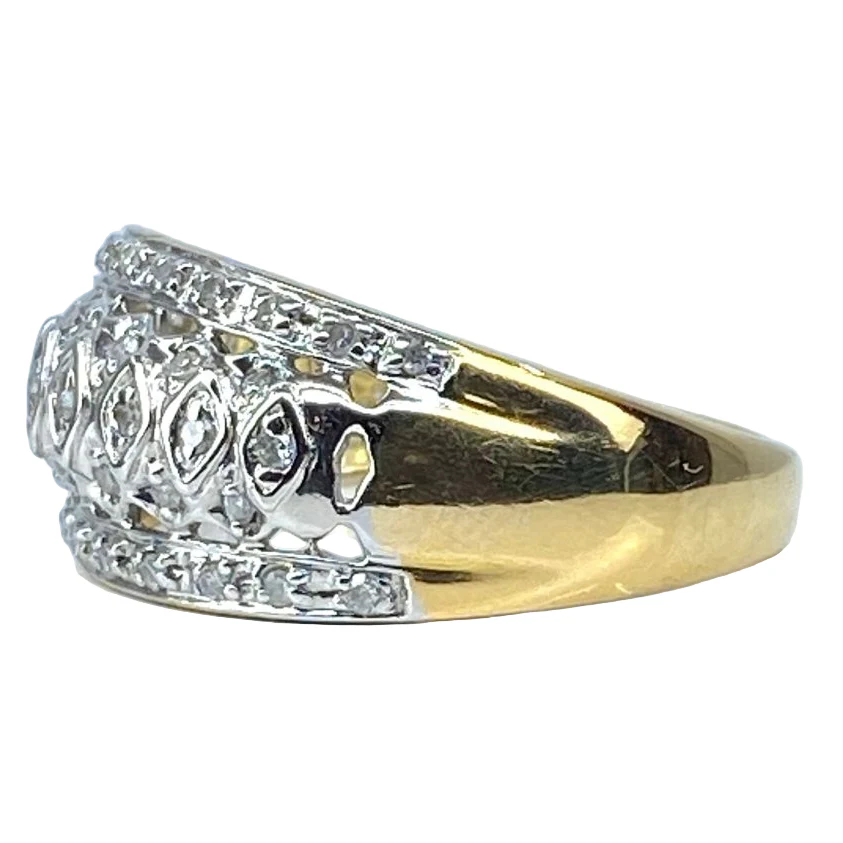Bague Jonc en or jaune et diamants - Image 3
