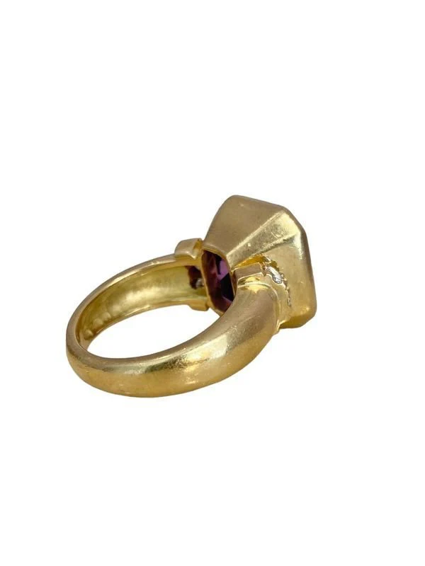 Importante bague, en or jaune 18k, améthyste et diamants - Image 5