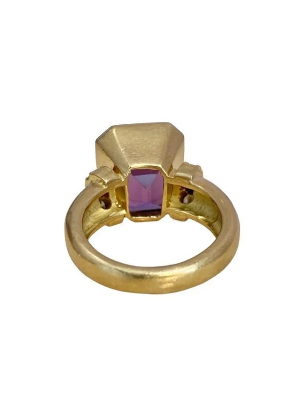 Importante bague, en or jaune 18k, améthyste et diamants - Image 7