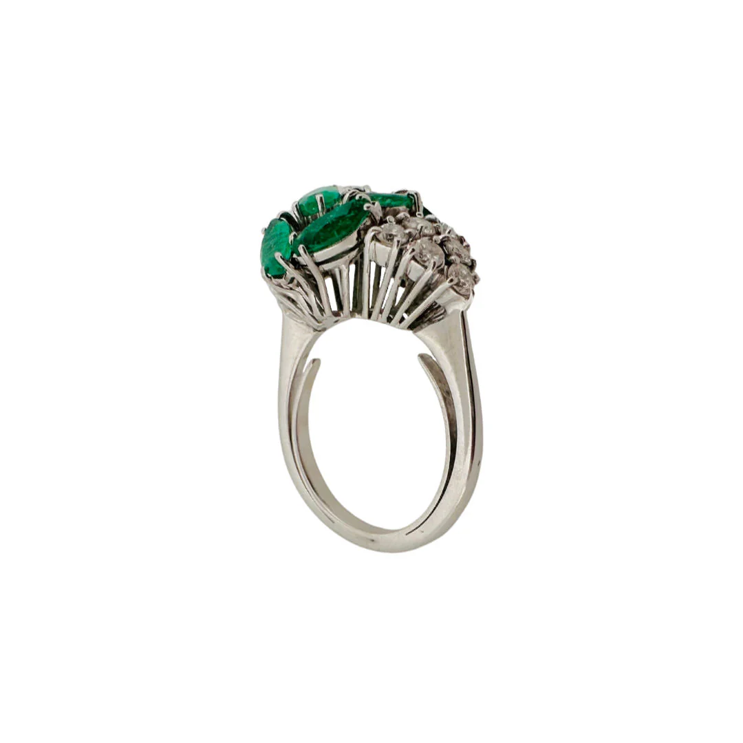 BAGUE FEUILLAGE OR, DIAMANTS & ÉMERAUDES - Image 3