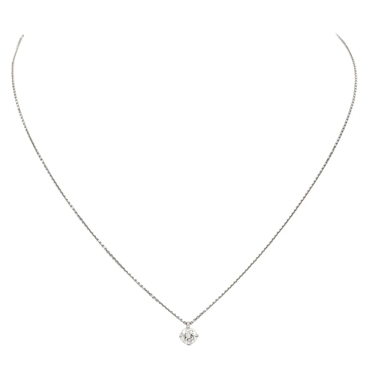 Collier Pendentif en or blanc et diamant
