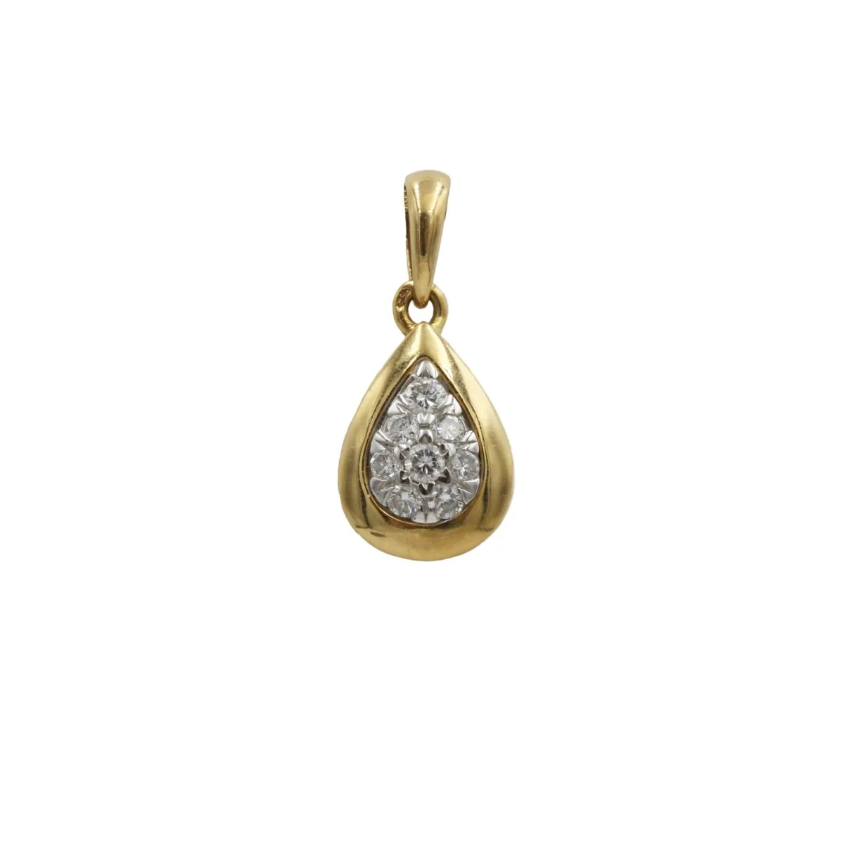 Pendentif en or jaune, or blanc et diamants