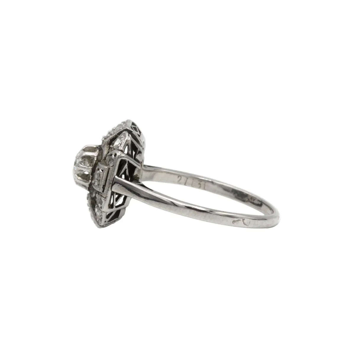 Bague Art Déco - Or, Platine & Diamants - Image 2