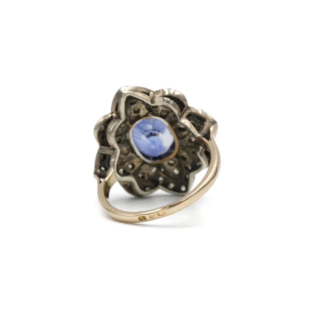Bague - Or, argent, saphir et diamants. - Image 10