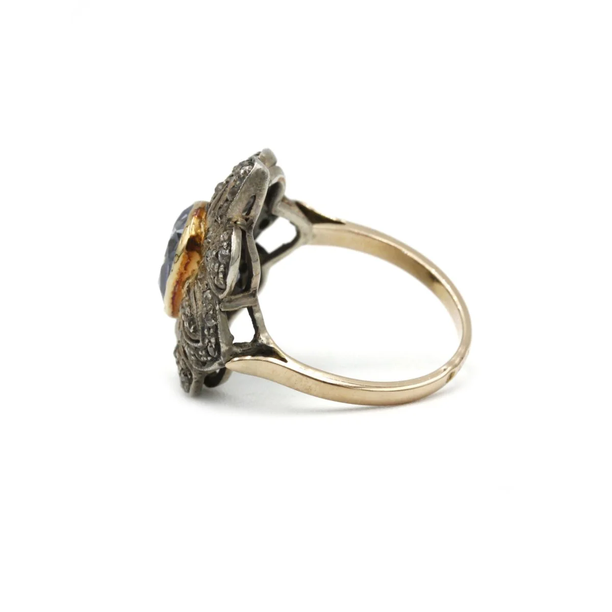 Bague - Or, argent, saphir et diamants. - Image 5