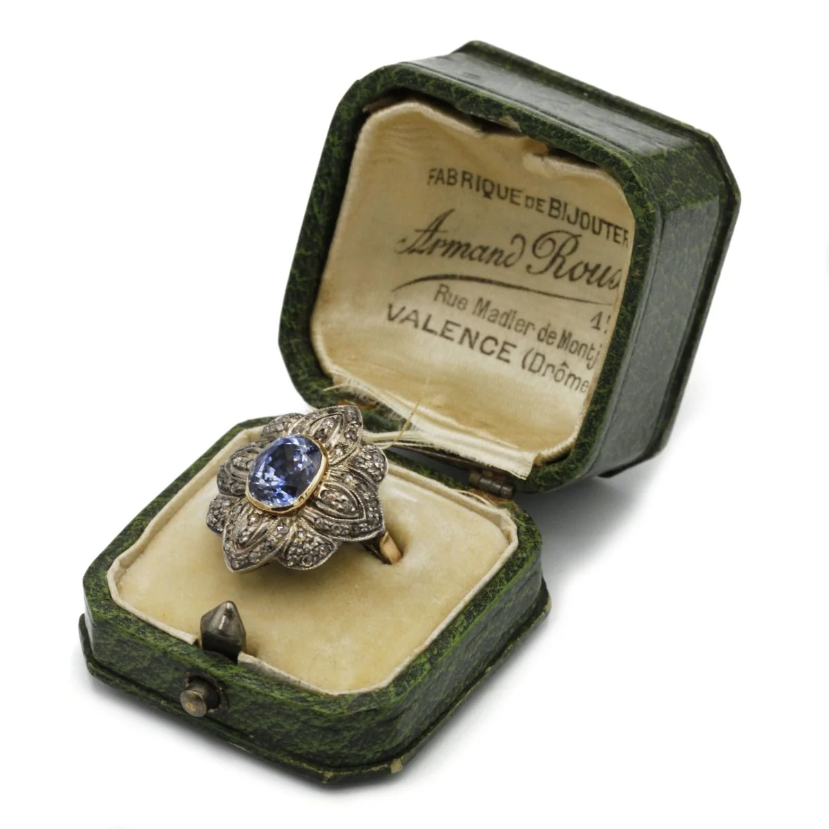 Bague - Or, argent, saphir et diamants. - Image 8