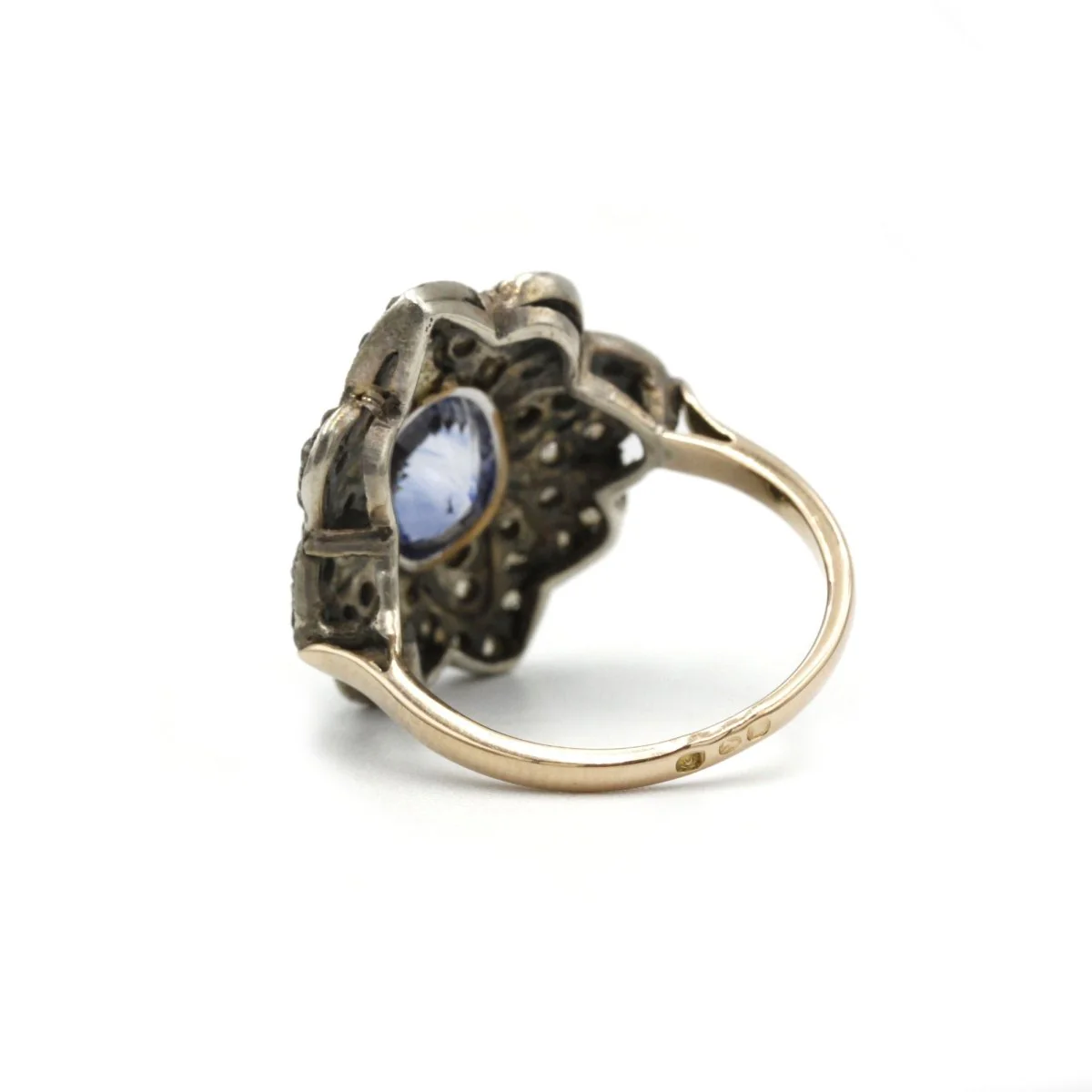 Bague - Or, argent, saphir et diamants. - Image 9
