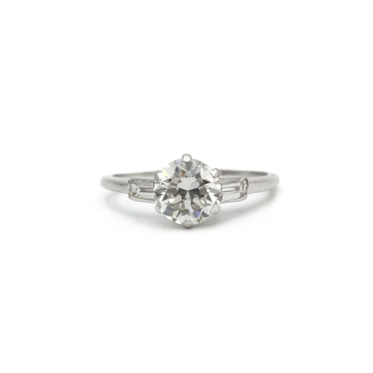 Bague Solitaire en or blanc et diamants