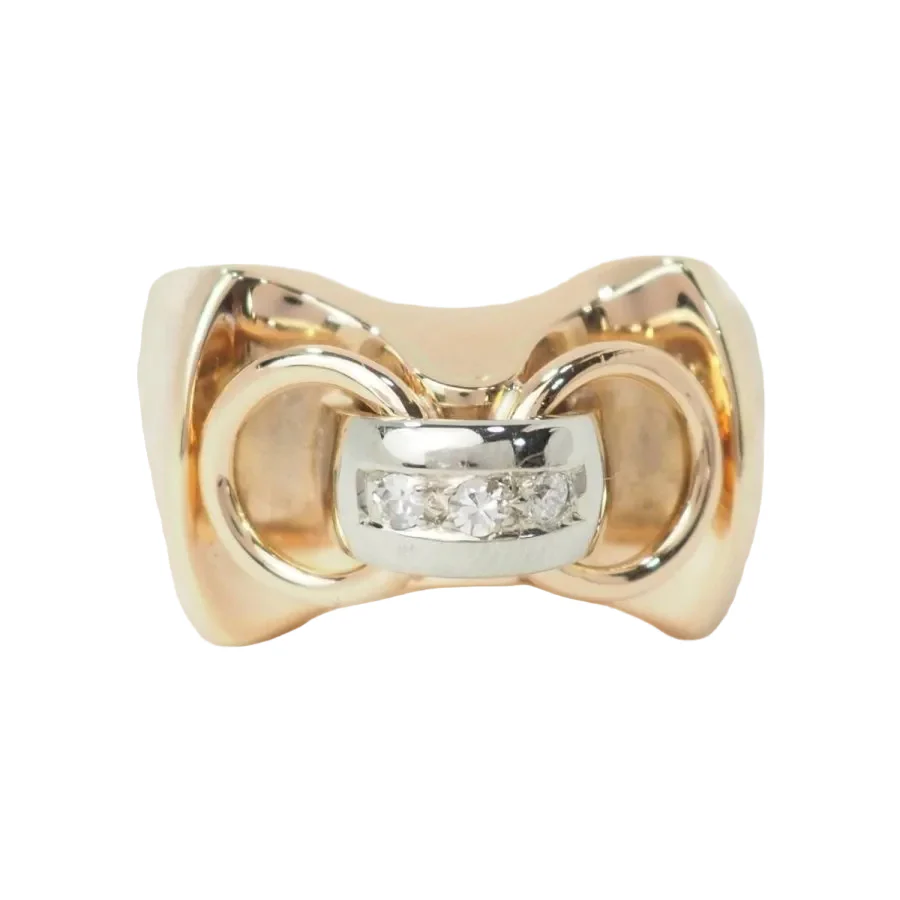 Bague Tank en or jaune, or blanc, et diamants