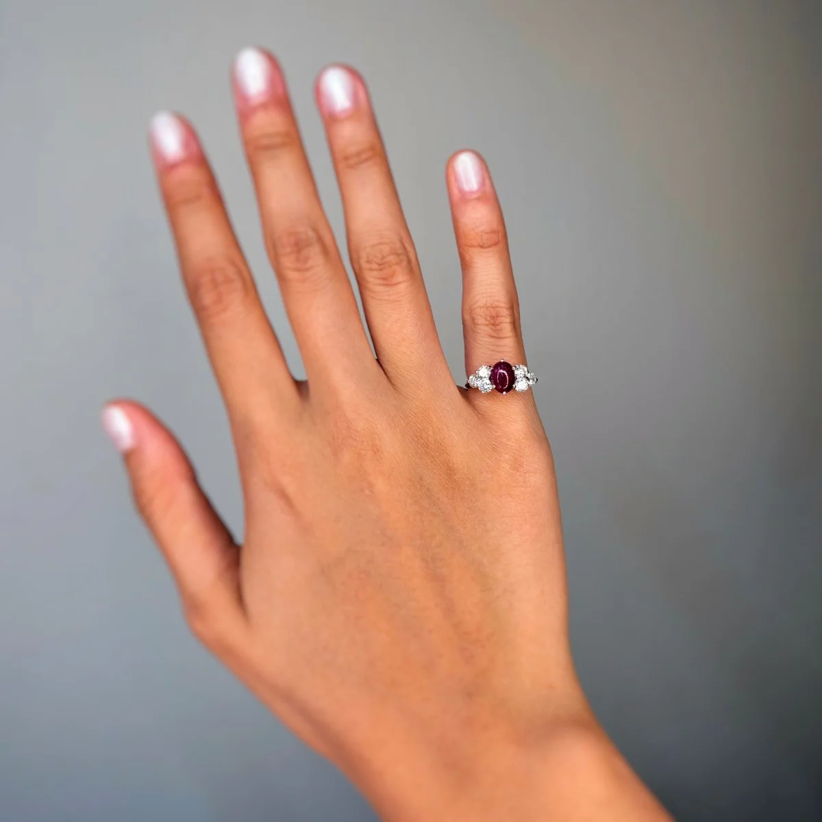 Bague - Or blanc, Rubis & Diamants - Image 4