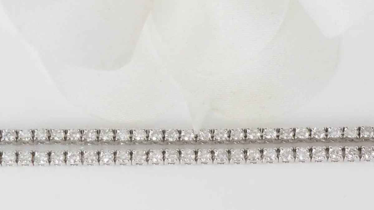Collier rivière en or blanc et diamants 4.40cts - Image 5