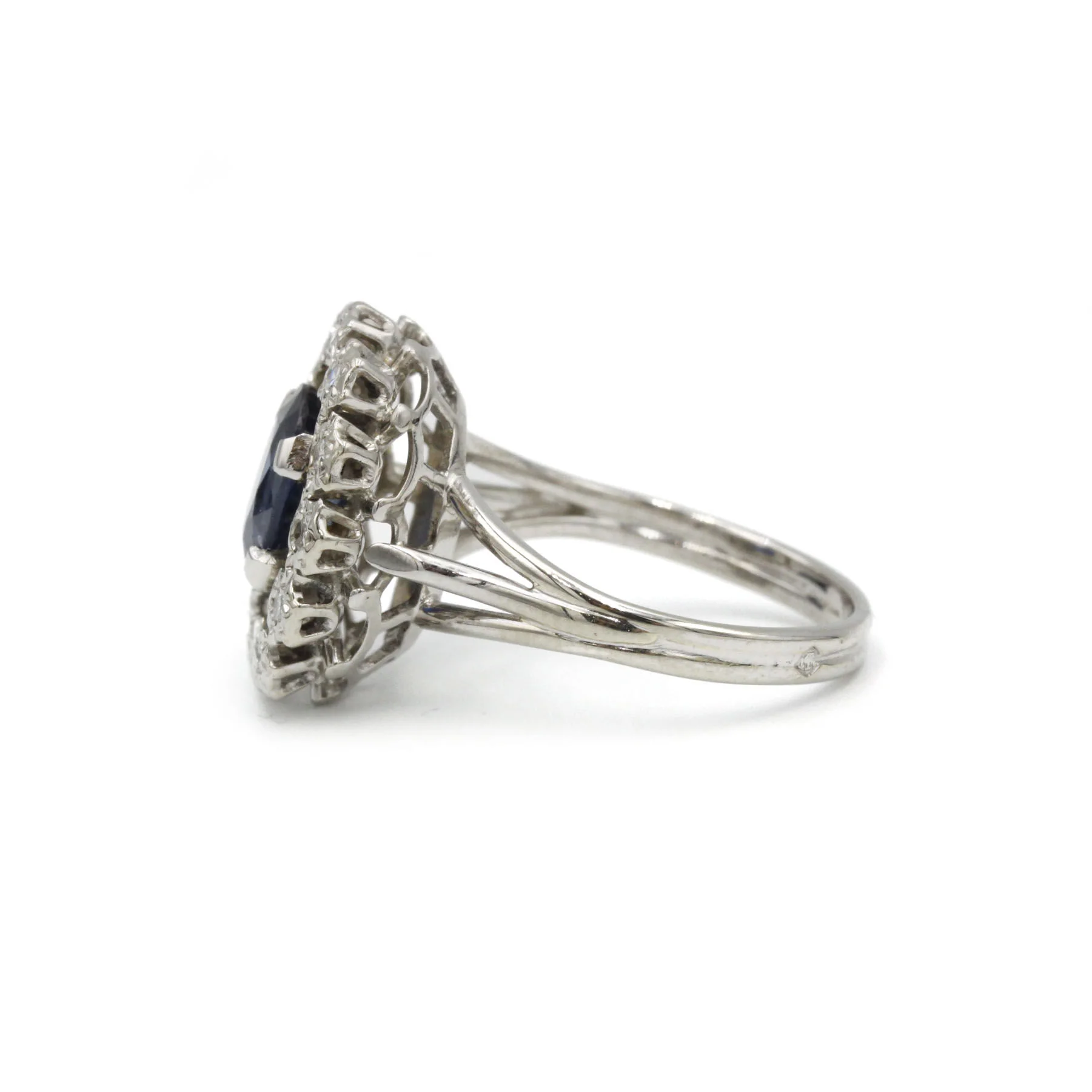 Bague - Or, Platine, Saphir & Diamants - Image 2