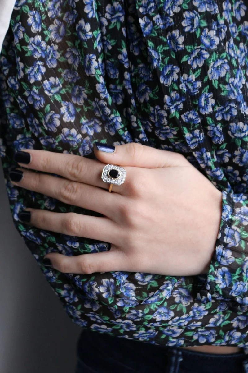 Bague Art Déco Saphir à Pans Coupés - Image 10