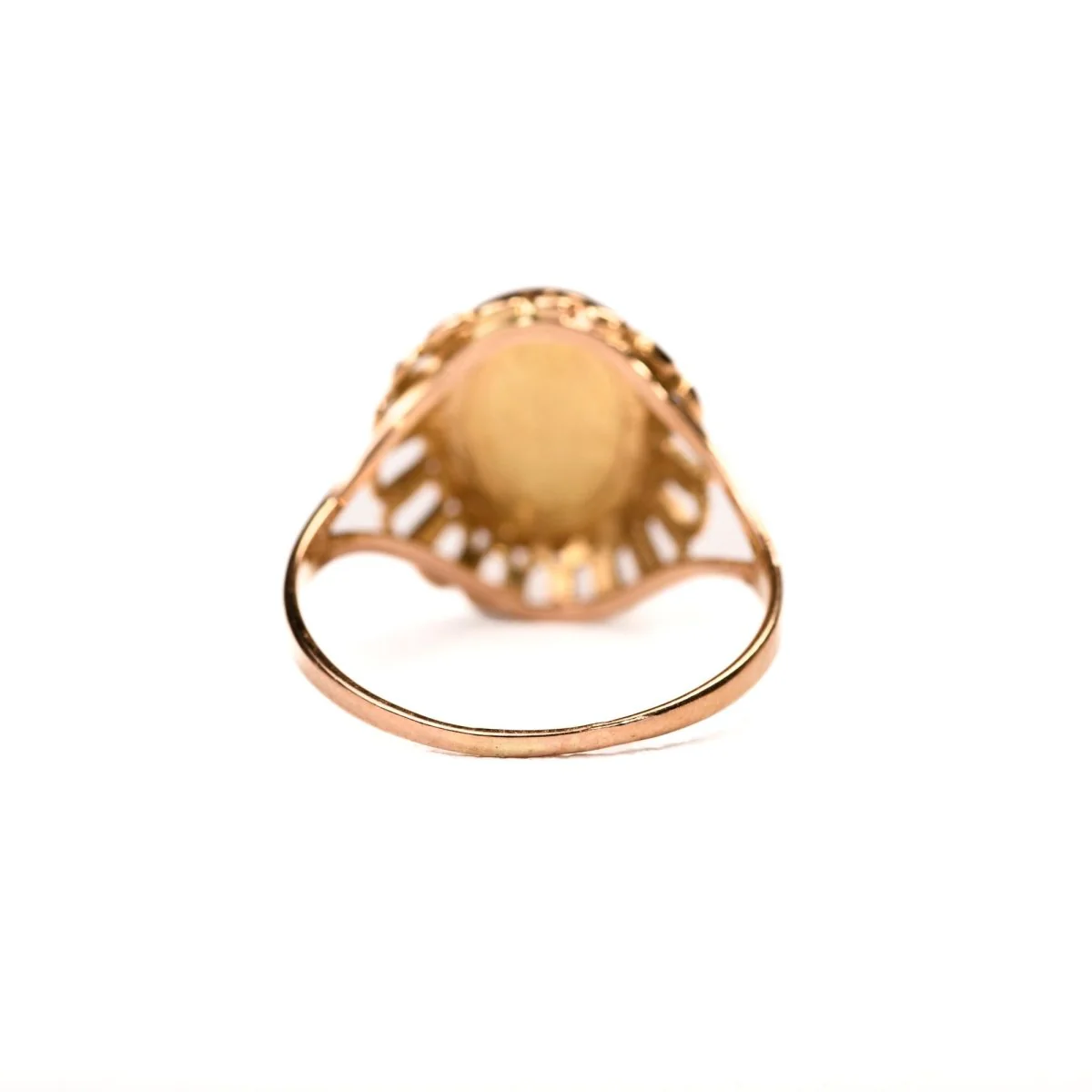 Bague chevalière Augis vintage diamant rubis en or jaune - Image 5