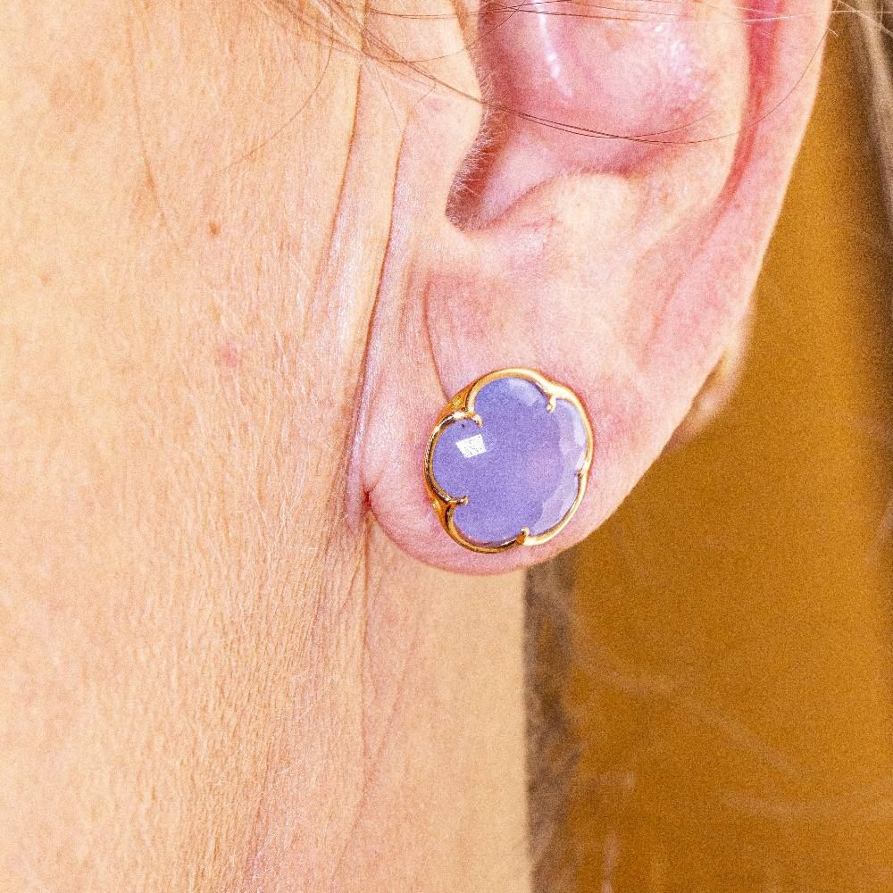 Boucles d'oreilles PASQUALE BRUNI "Bon Ton" en or rose et calcédoines - Image 2