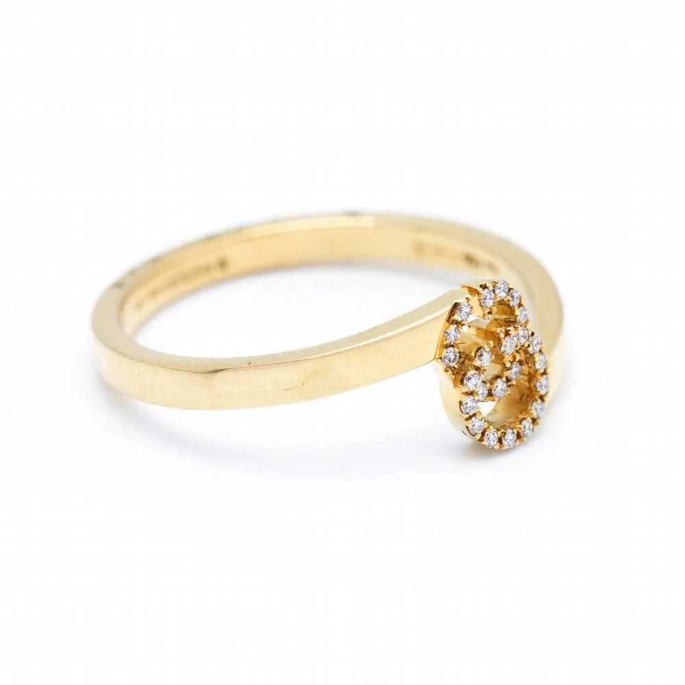 Bague GUCCI en or jaune avec diamants d'occasion - Image 2