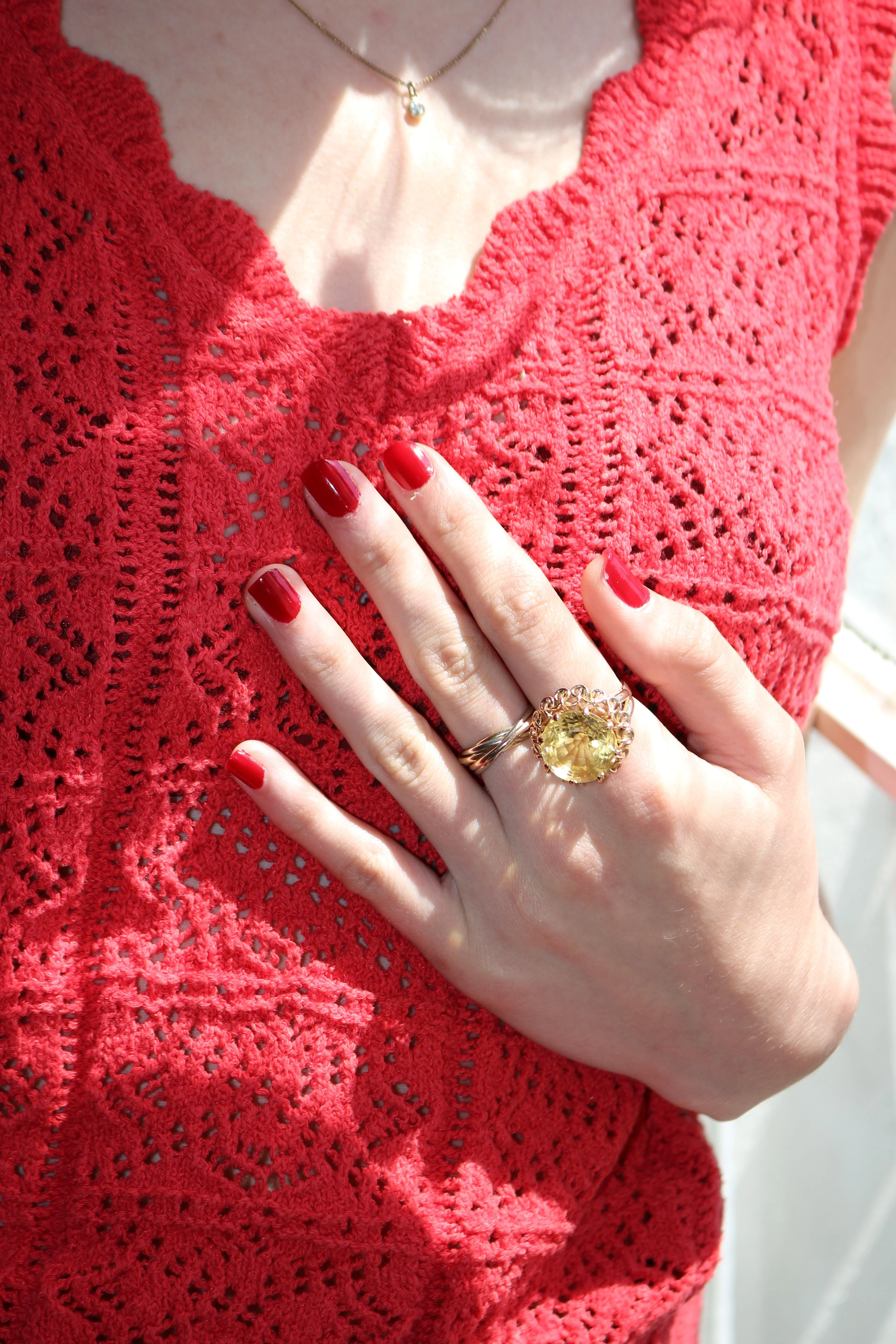 Bague Cocktail Citrine Or Jaune - Image 10