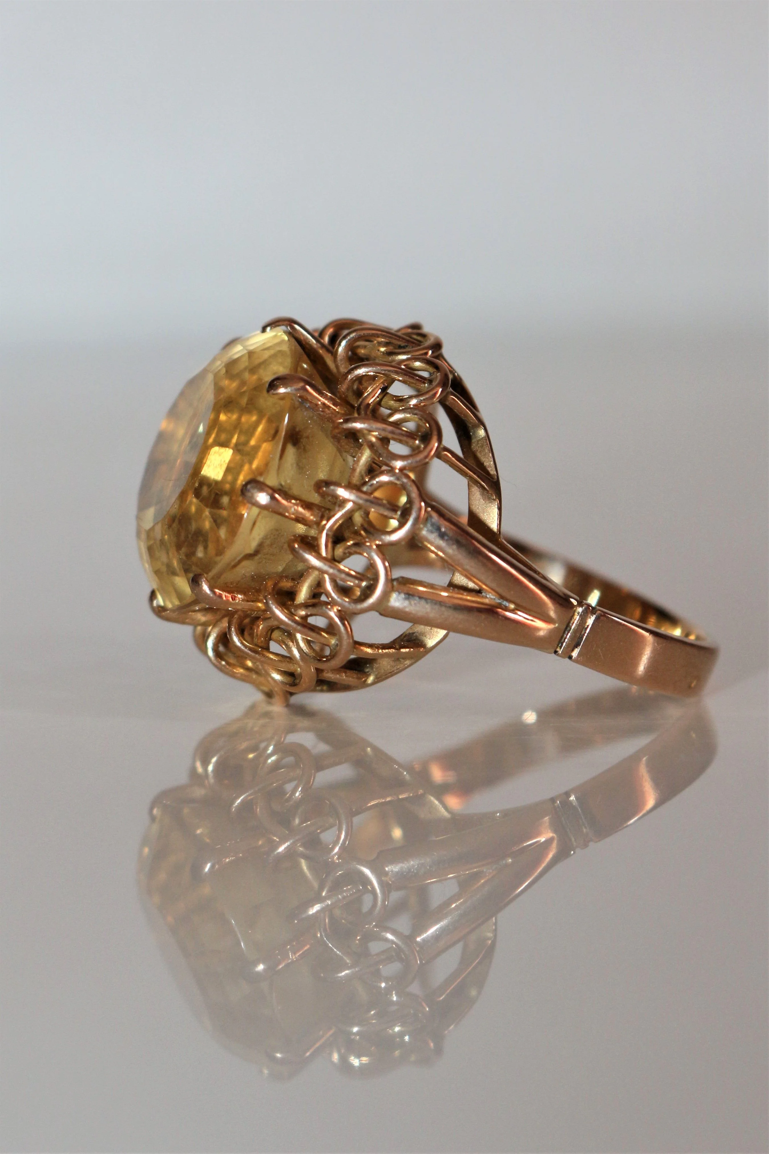 Bague Cocktail Citrine Or Jaune - Image 4