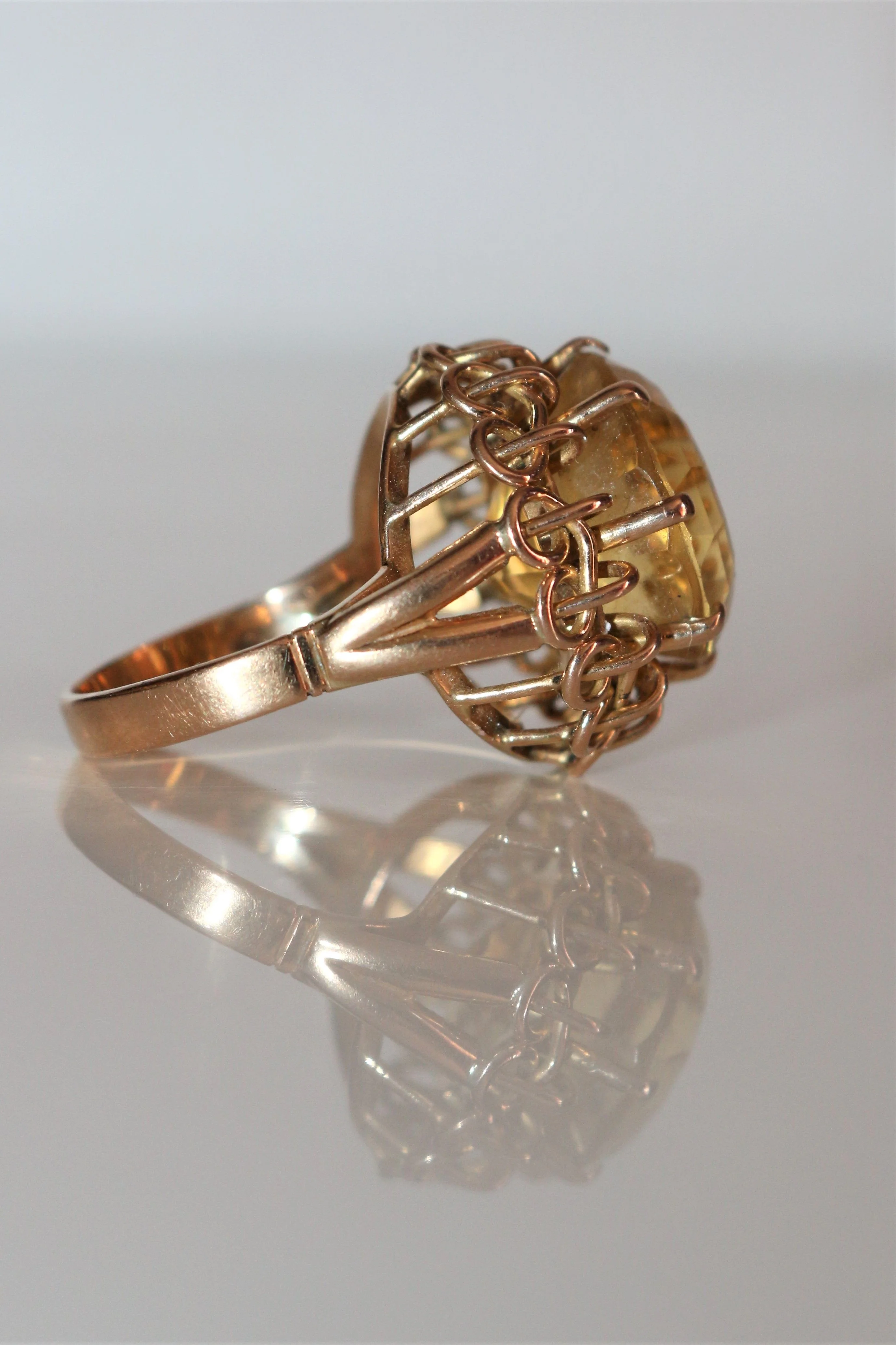 Bague Cocktail Citrine Or Jaune - Image 5