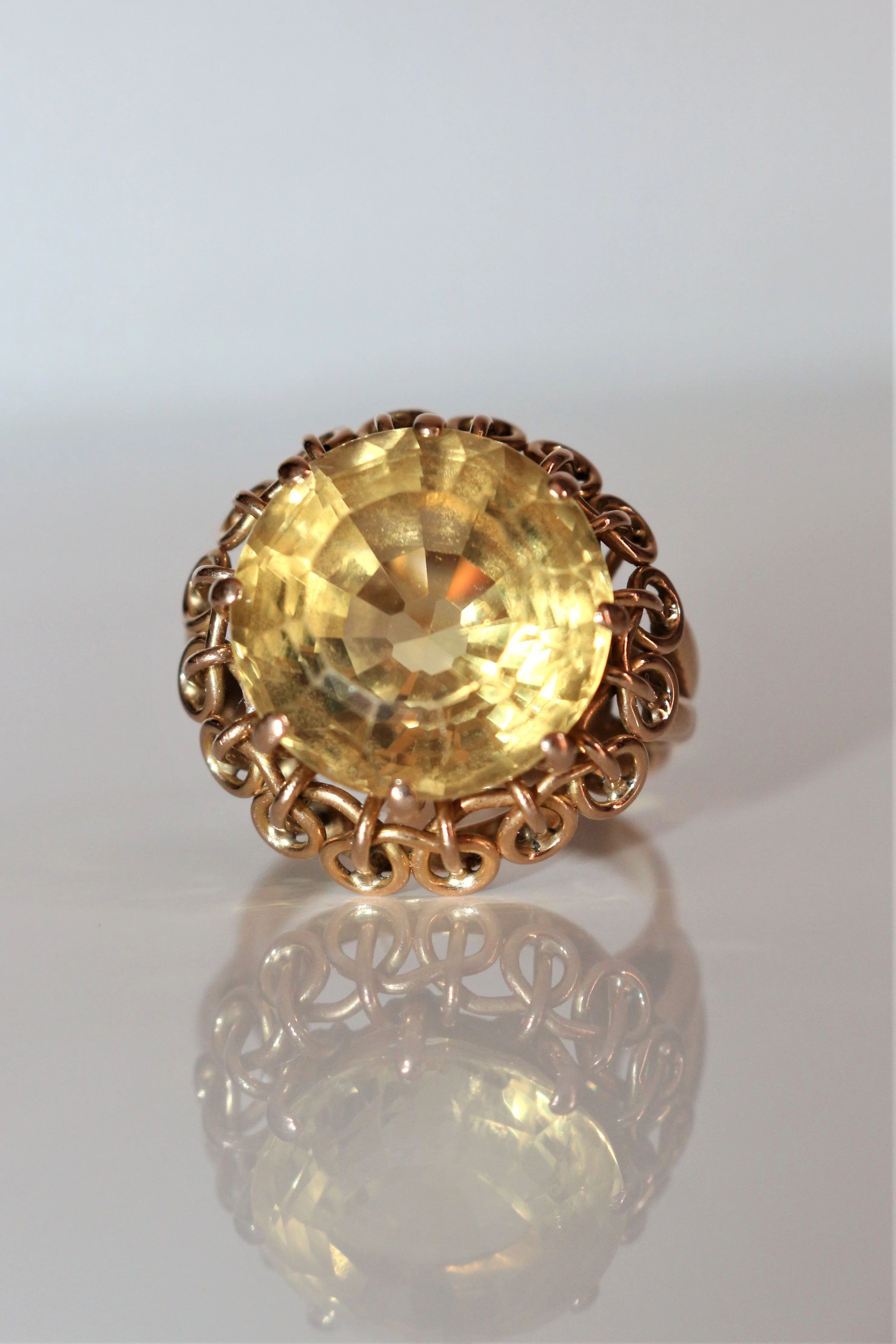 Bague Cocktail Citrine Or Jaune - Image 6