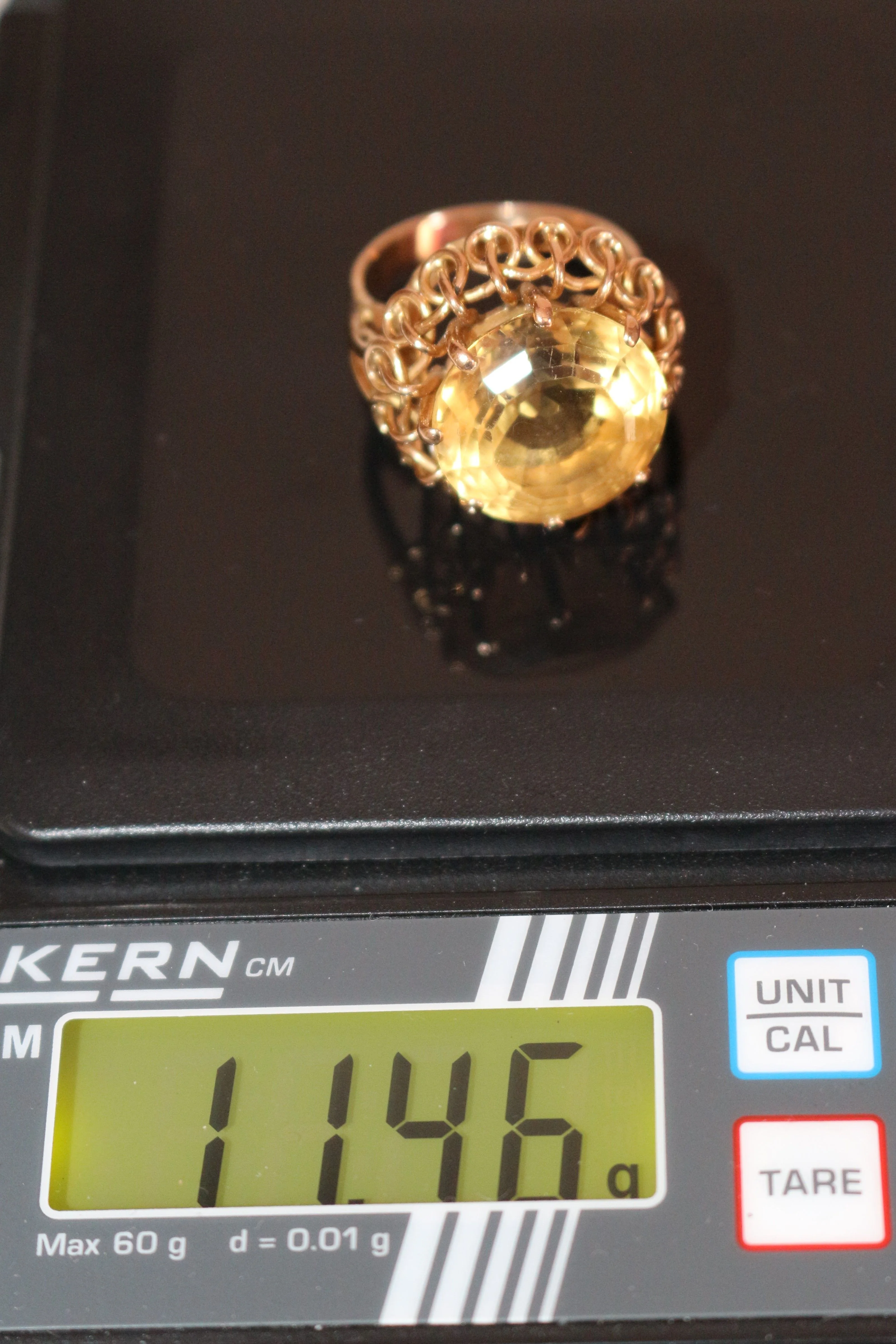 Bague Cocktail Citrine Or Jaune - Image 8