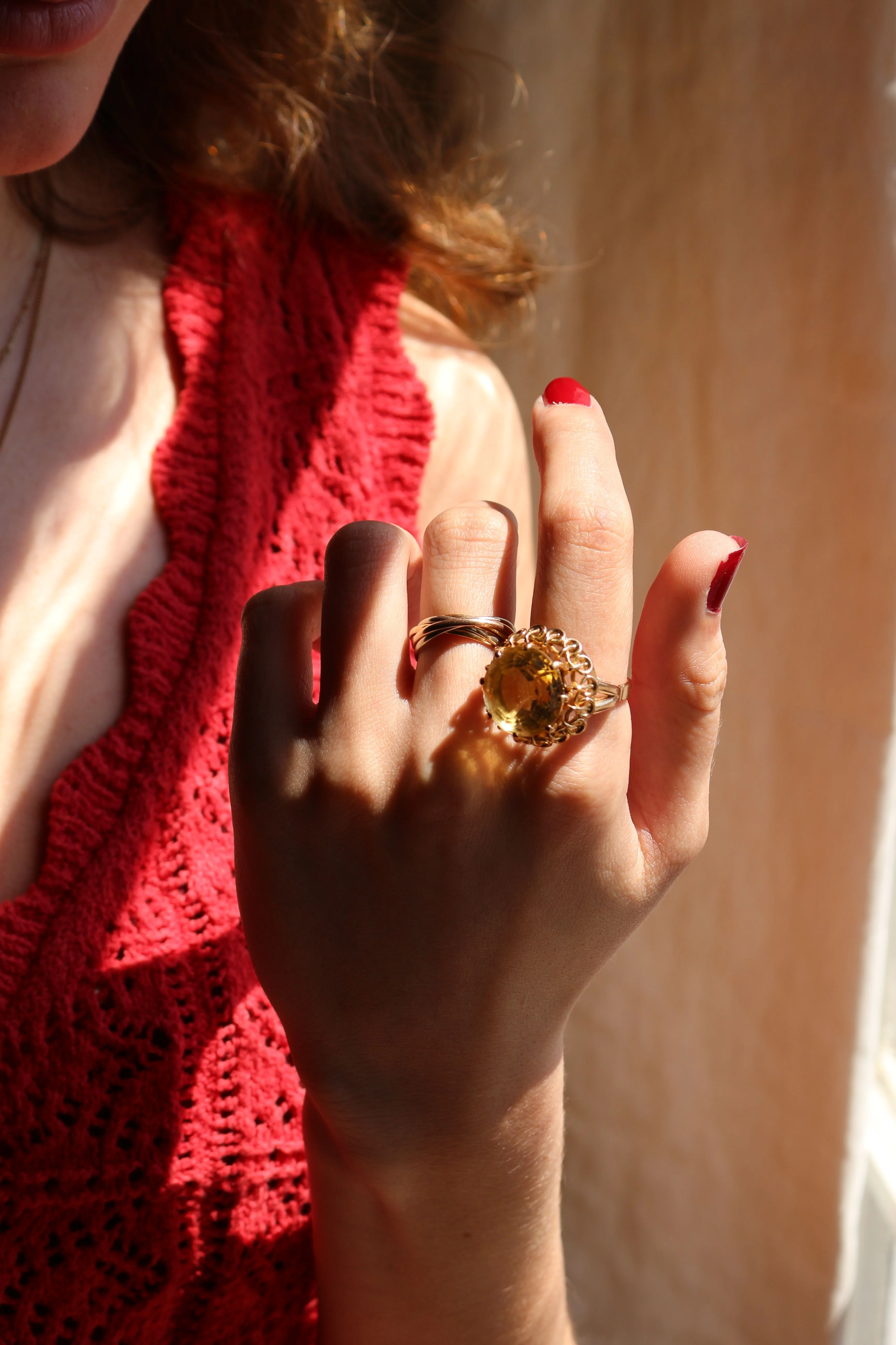 Bague Cocktail Citrine Or Jaune - Image 9