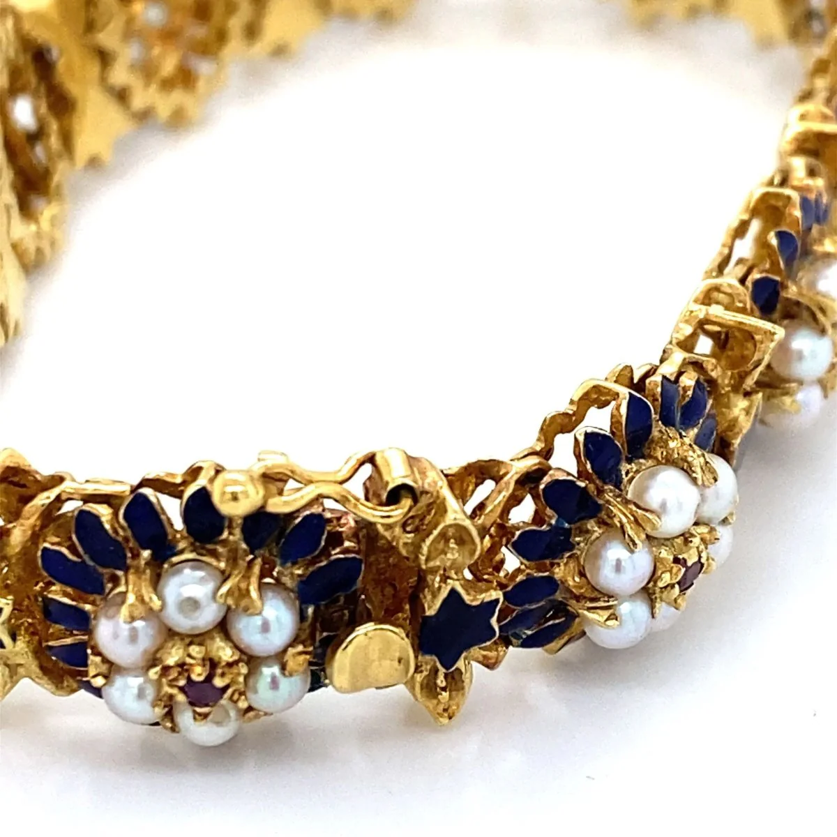 Bracelet en émail et or jaune - Image 3