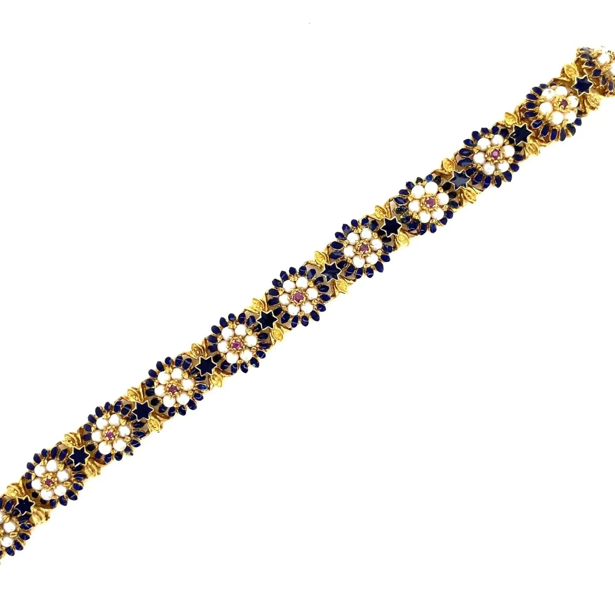 Bracelet en émail et or jaune - Image 6