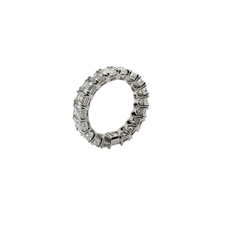 Bague Alliance en or blanc et diamants - Image 4