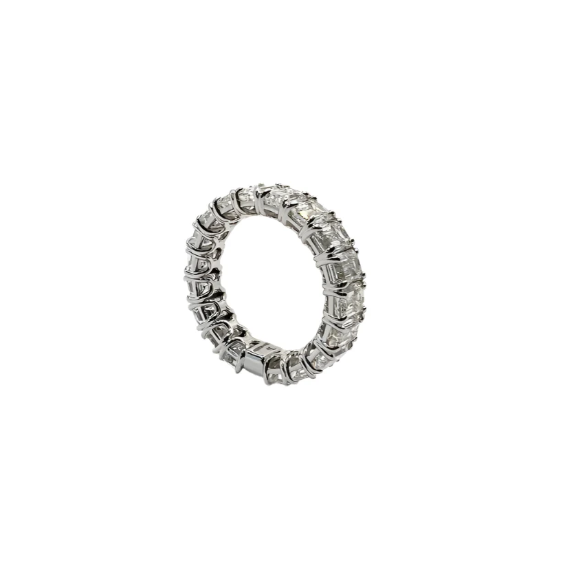 Bague Alliance en or blanc et diamants - Image 5