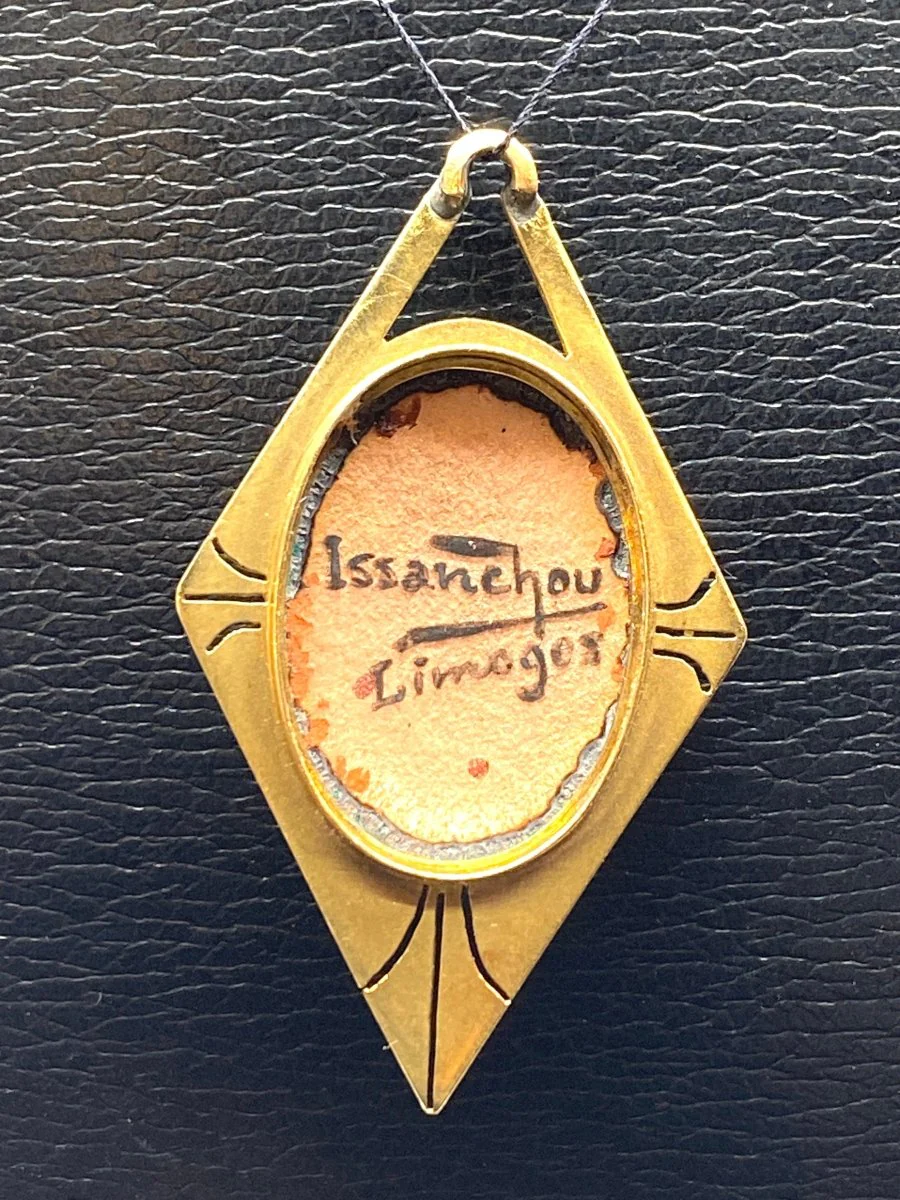 Collier Pendentif en or jaune et émail - Image 3