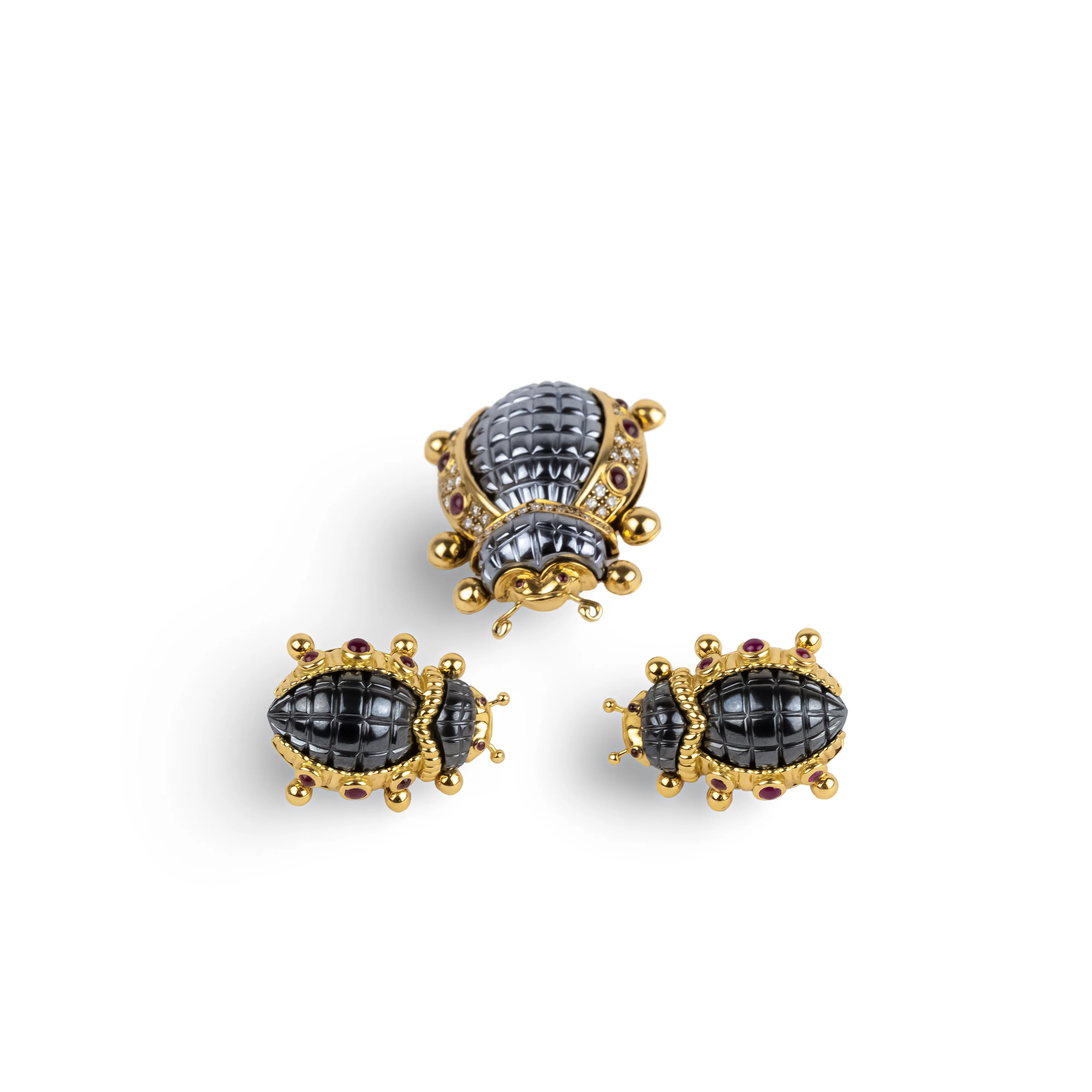 Parure Eva SEGOURA en or jaune, hématite et diamants - Image 7