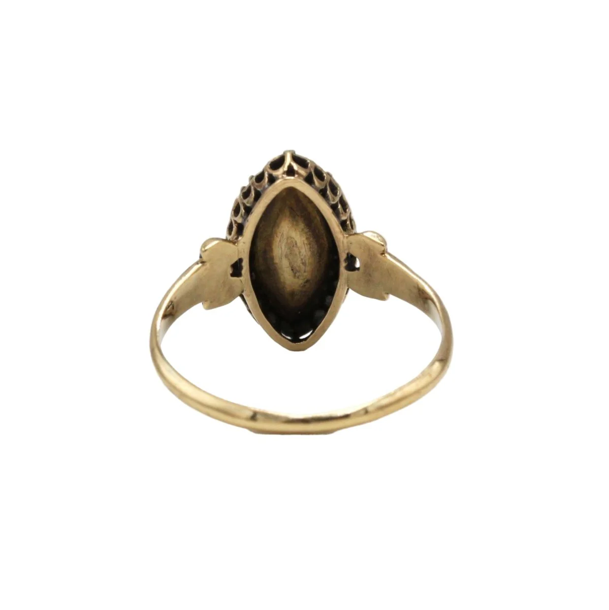 Bague Marquise en or jaune et diamants - Image 3