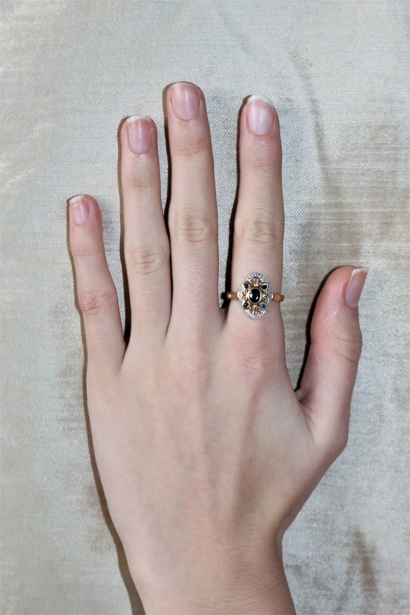 Bague Dentelles Saphirs Style Belle Epoque - Image 11