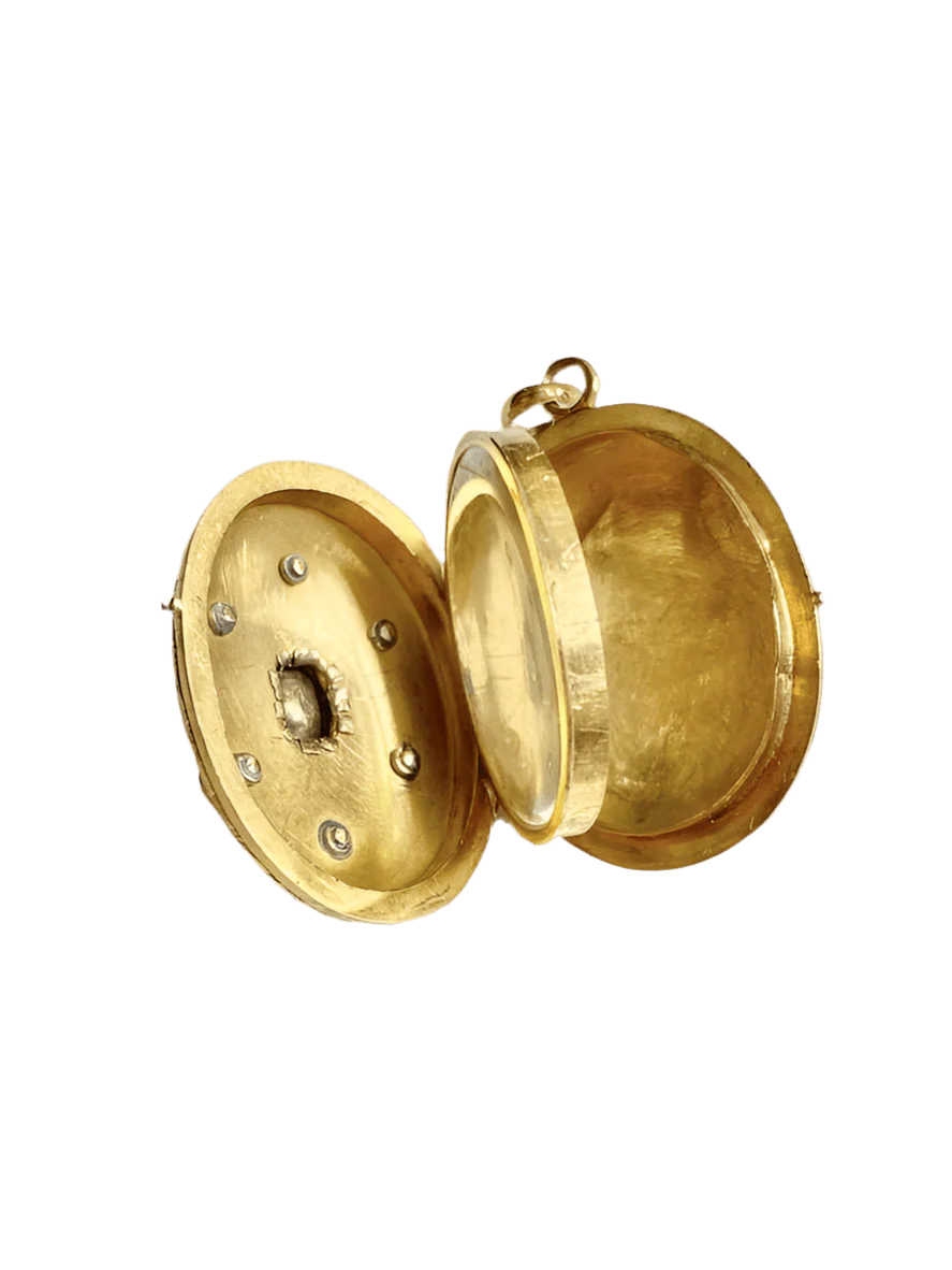 Médaille en or jaune, émail, perles et rubis - Image 3