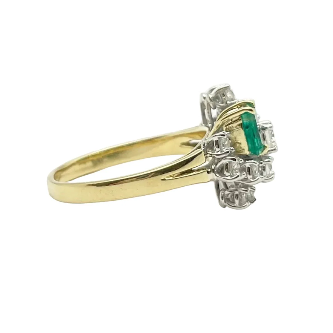 Bague en or jaune, or blanc, émeraudes et diamants - Image 5