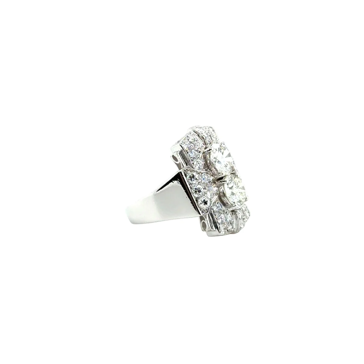 Bague Pavée en platine et diamants - Image 3