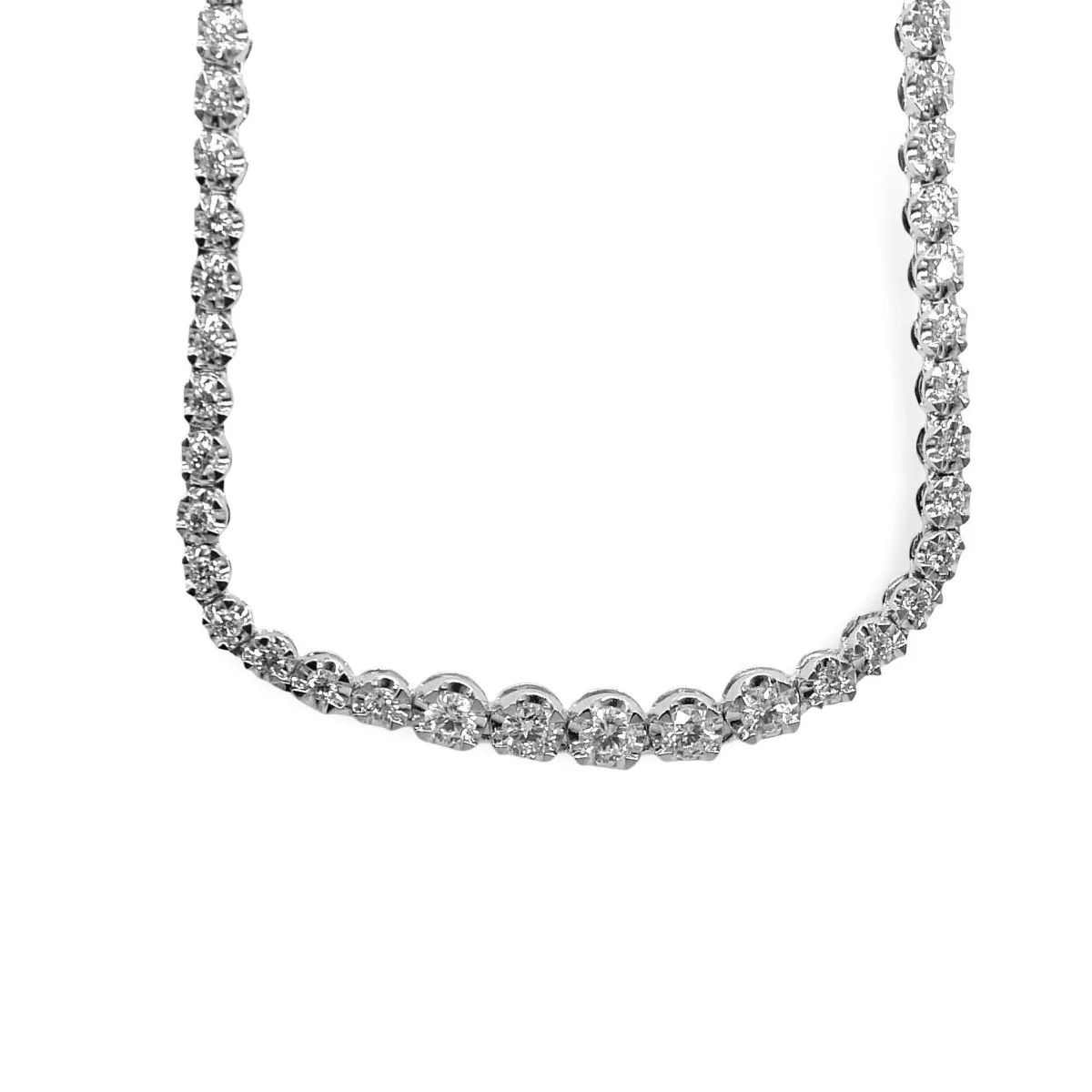 Collier Rivière en or blanc et diamants - Image 2