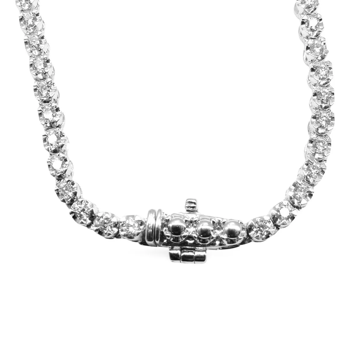 Collier Rivière en or blanc et diamants - Image 3