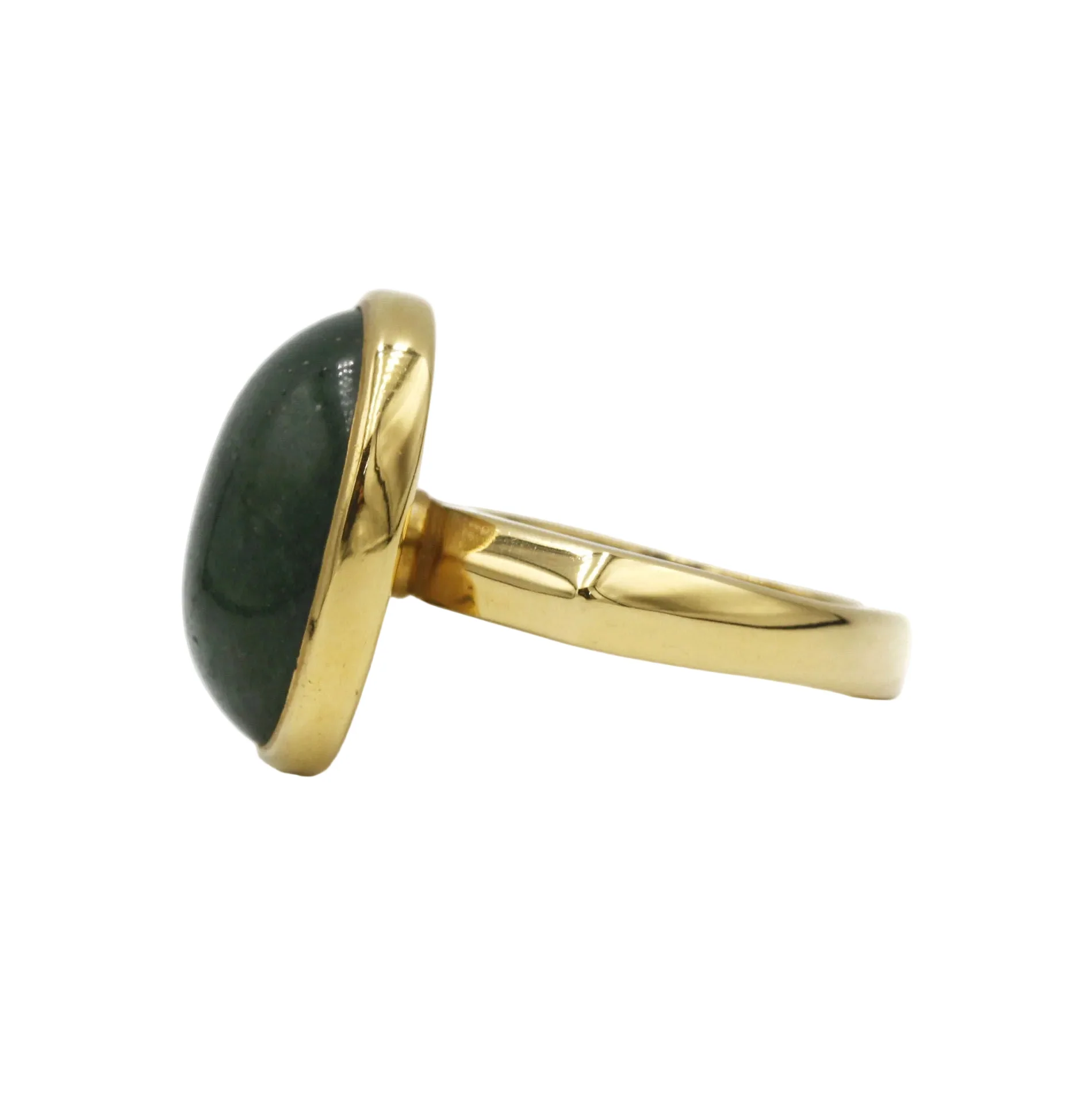 Bague Solitaire en or jaune et aventurine - Image 3