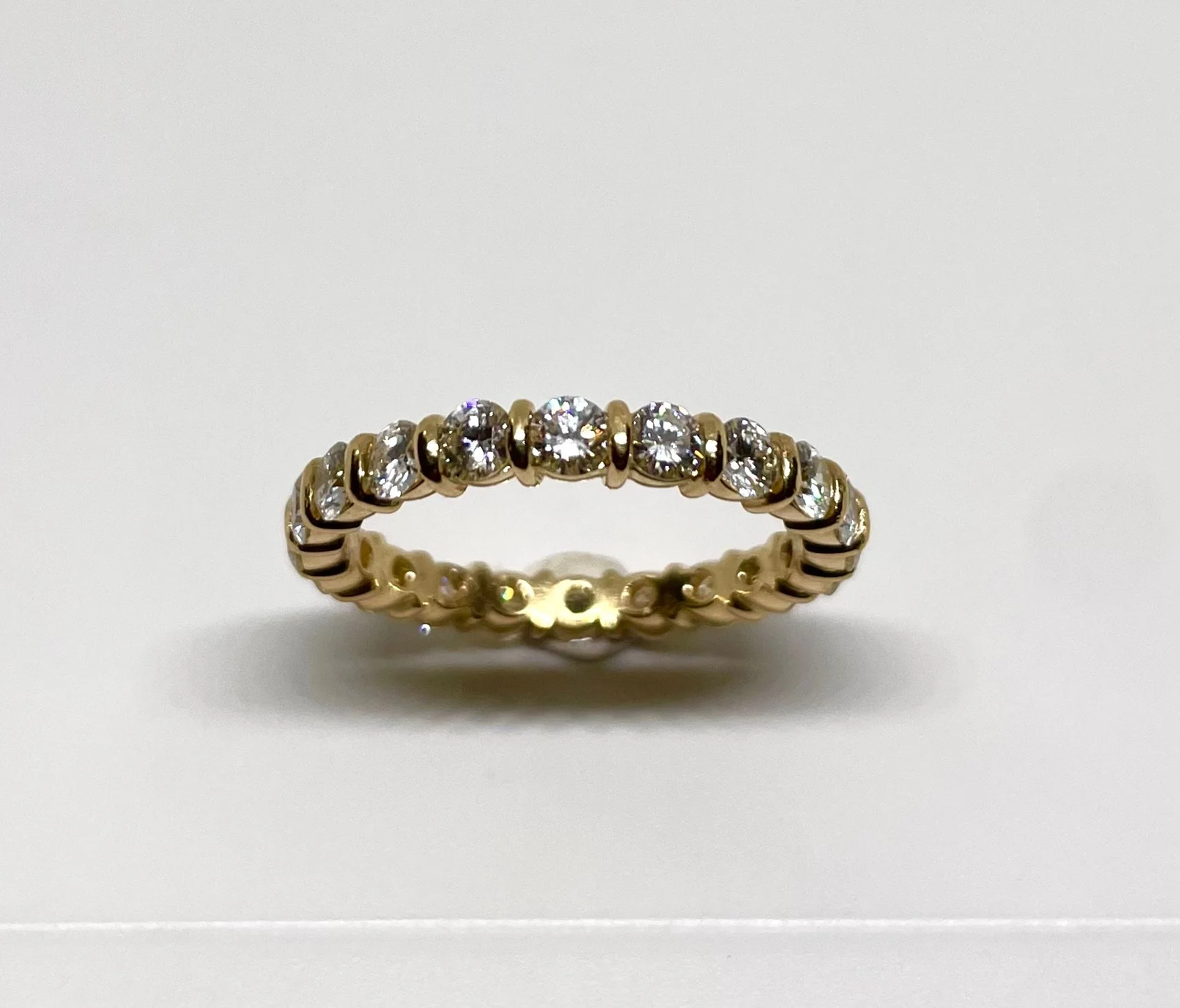 Bague alliance tour complet 2cts de diamants en or rose