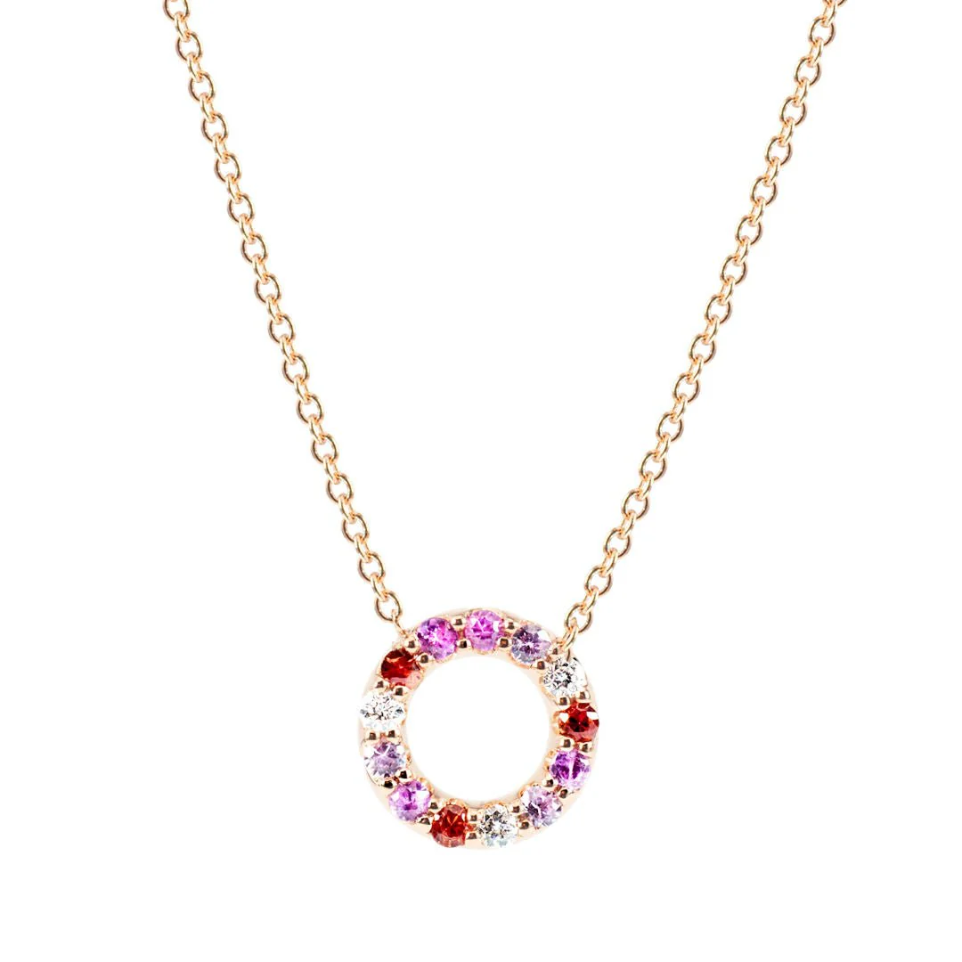 Collier Saphirs Multi Couleurs Or Rose - Image 3