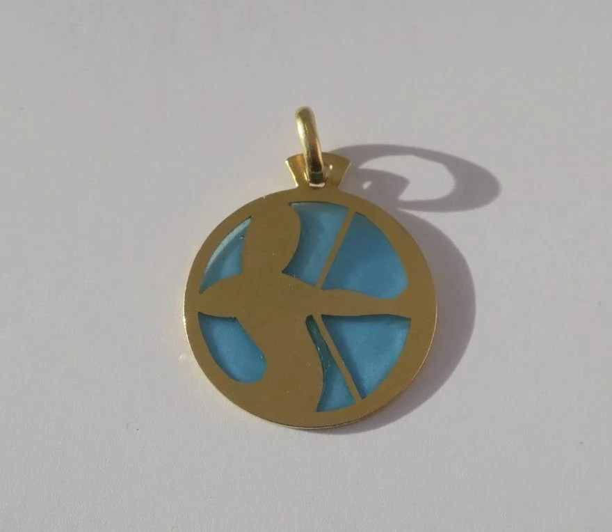 CARTIER - Rare pendentif Sagittaire Email plique-à-jour Or - Image 11