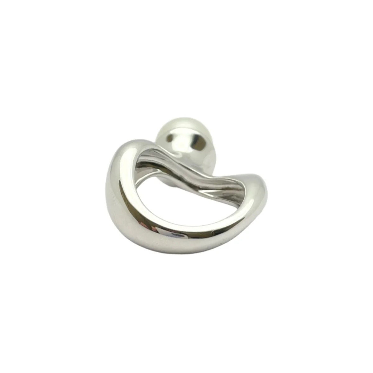Bague en or blanc diamants et perle - Image 6